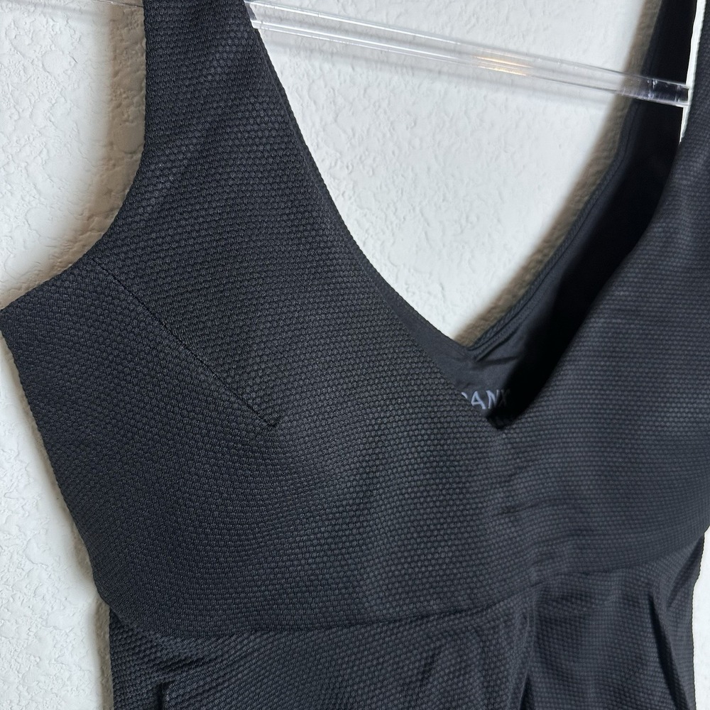 NEW Spanx Swim pique longline flounce swim top Crop Tankini Black Size SMALL - Picture 5 of 11
